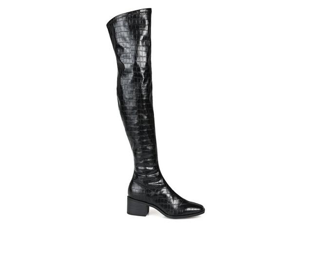 Women's Journee Collection Mariana Over-The-Knee Boots in Croco color