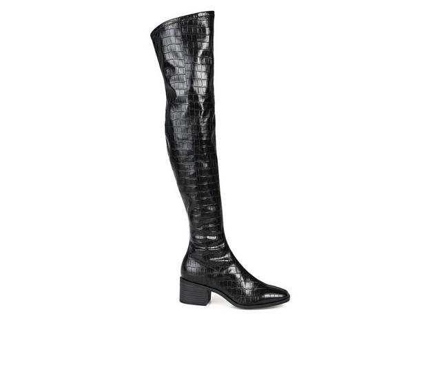 Women's Journee Collection Mariana Wide Calf Over-The-Knee Boots in Croco color