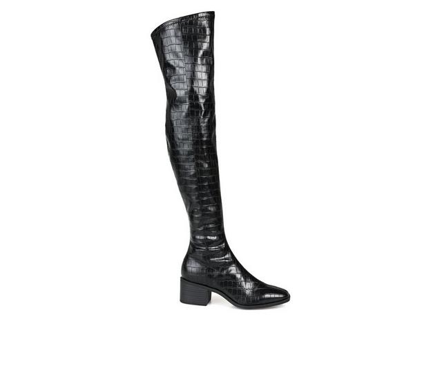 Women's Journee Collection Mariana Extra Wide Calf Over-The-Knee Boots in Croco color