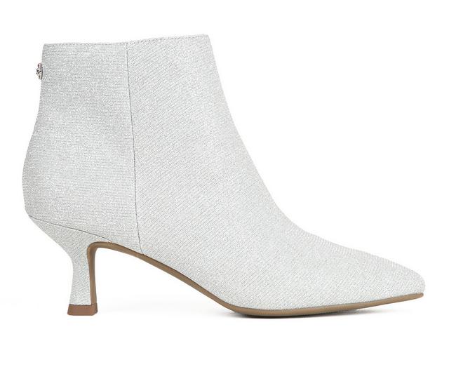 Women's Anne Klein Francesca Booties in Silver Shimmer color