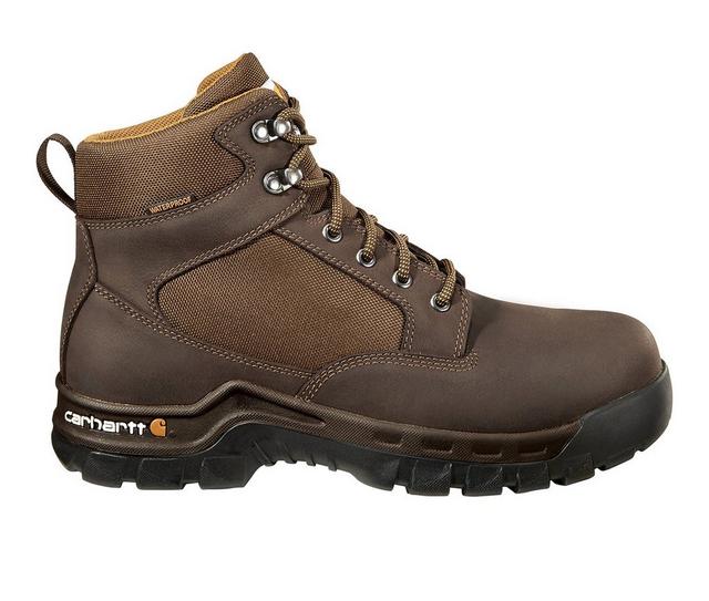 Men's Carhartt FF6013 Rugged Flex Waterproof 6" Work Boots in Brown color