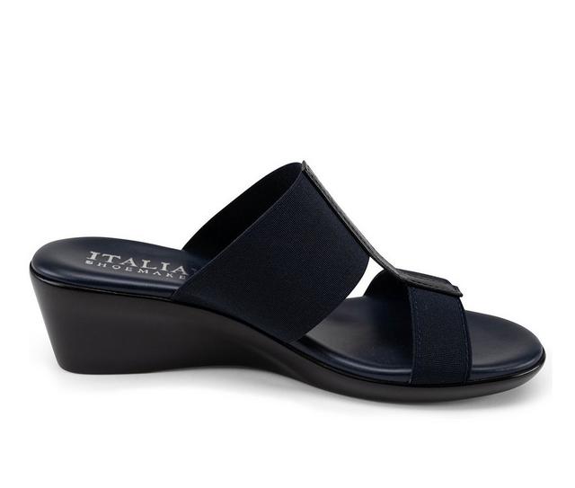 Women's Italian Shoemakers Sadey Wedge Sandals in Navy color
