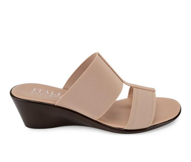 Women's Italian Shoemakers Sadey Wedge Sandals in Nude color