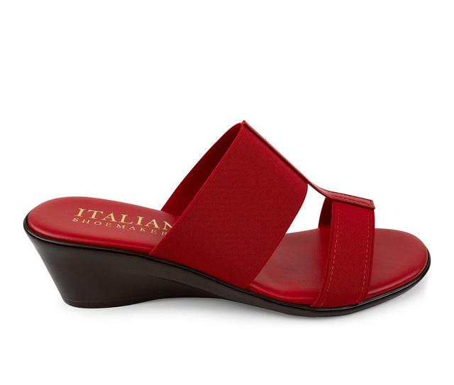 Women's Italian Shoemakers Sadey Wedge Sandals in Red color