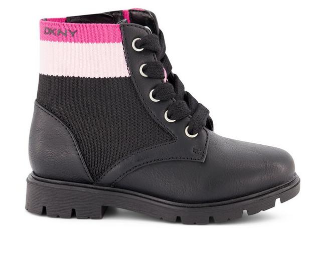 Girls' DKNY Toddler Stass Knit Moto Boots in Black color