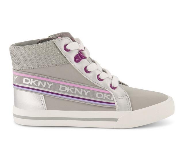 Girls' DKNY Little Kid & Big Kid Hannah Elastic High-Top Sneakers in Gray color