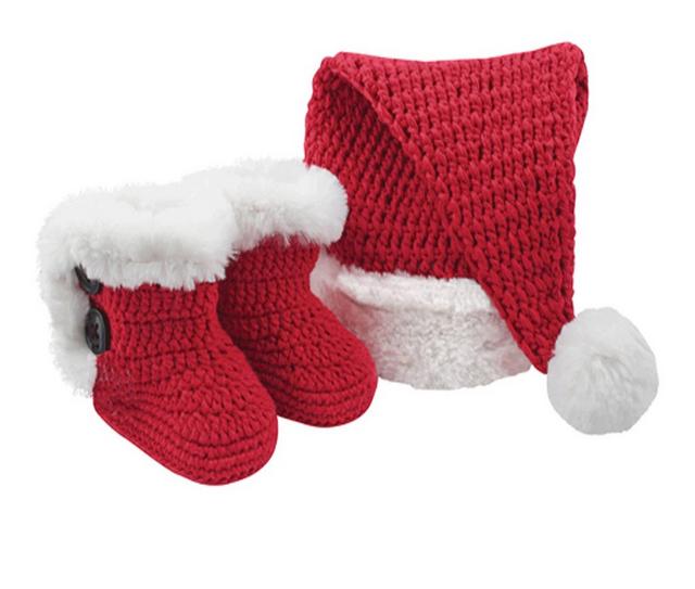 Baby Deer Kringle Crib Shoes in Red color