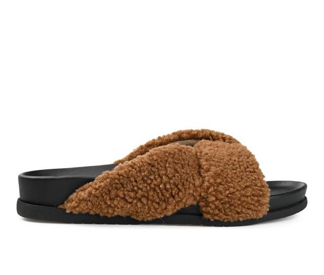 Journee Collection Dalynnda Slipper Sandals in Brown color