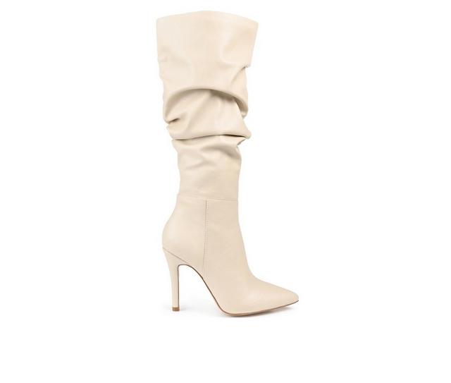 Women's Journee Collection Sarie Knee High Stiletto Boots in Sand color