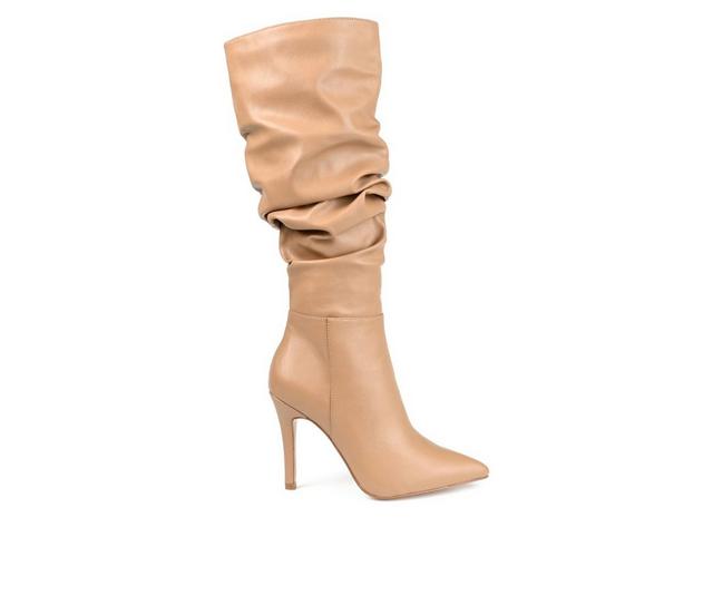 Women's Journee Collection Sarie Extra Wide Calf Knee High Boots in Tan color