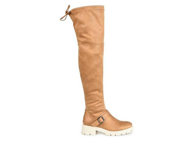 Women's Journee Collection Salisa Wide Calf Over-The-Knee Boots in Tan color