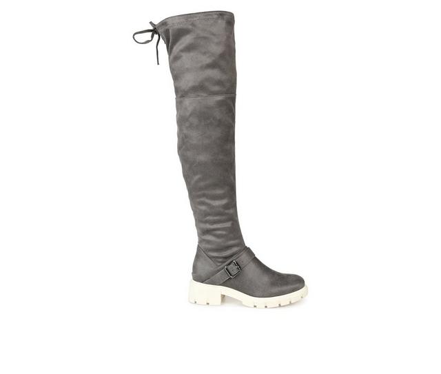 Women's Journee Collection Salisa Wide Calf Over-The-Knee Boots in Grey color