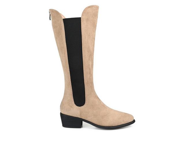 Women's Journee Collection Celesst Wide Calf Knee High Boots in Taupe color