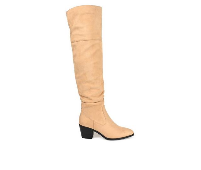Women's Journee Collection Zivia Over-The-Knee Boots in Tan color