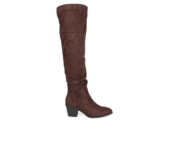 Women's Journee Collection Zivia Over-The-Knee Boots in Brown color