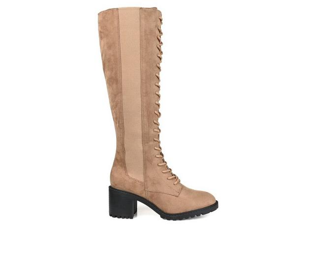 Women's Journee Collection Jenicca Knee High Boots in Taupe color