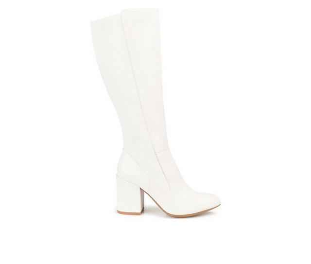 Women's Journee Collection Tavia Knee High Boots in White color