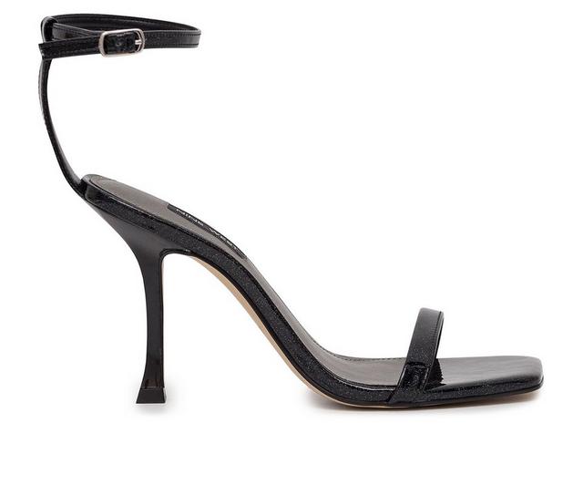 Women's Nine West Yess Dress Sandals in Black Glitter color