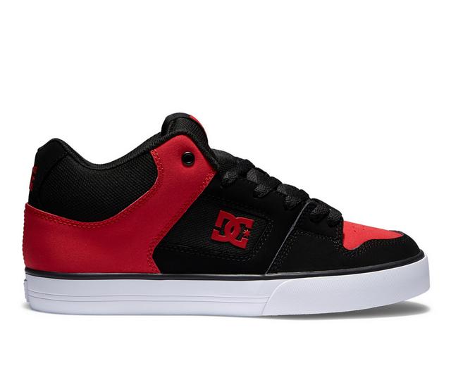 Men's DC Pure Mid Skate Shoes in Black/Red color