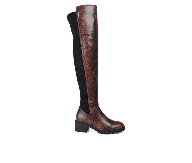 Women's Journee Collection Aryia Wide Calf Over-The-Knee Boots in Snake color