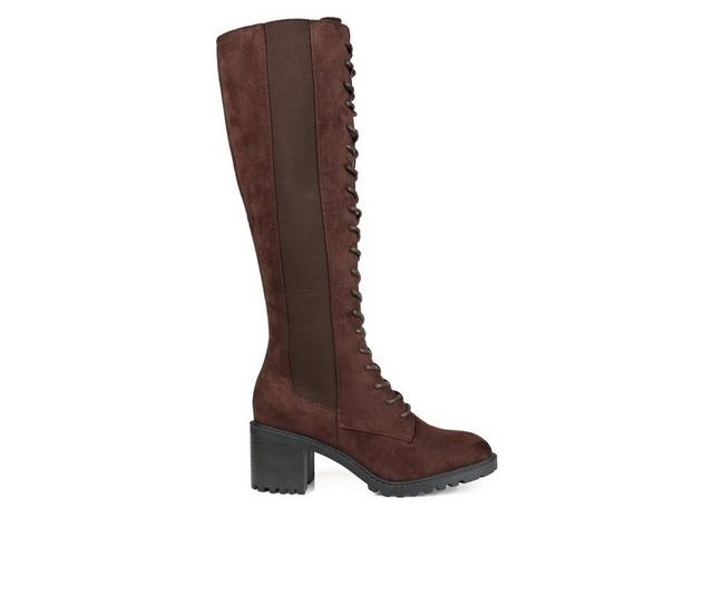 Women's Journee Collection Jenicca Wide Calf Knee High Boots in Brown color