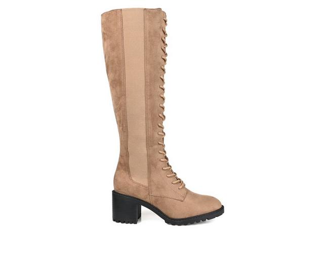Women's Journee Collection Jenicca Wide Calf Knee High Boots in Taupe color