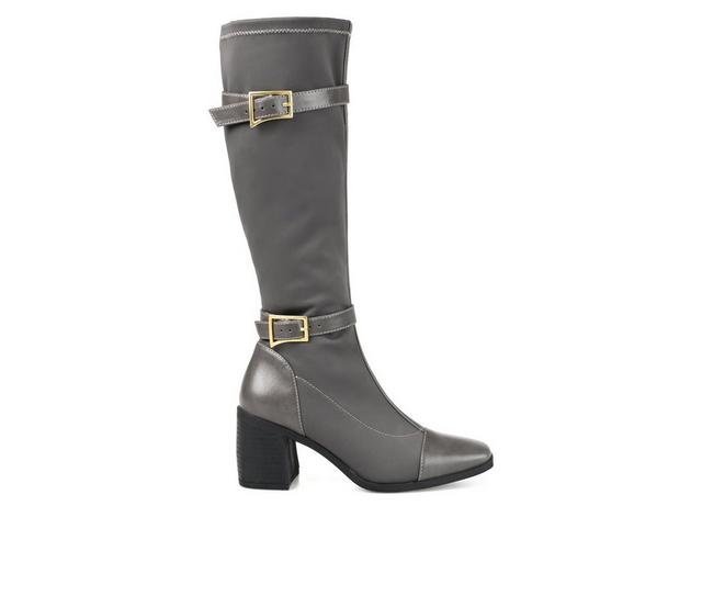Women's Journee Collection Gaibree Wide Calf Knee High Boots in Grey color