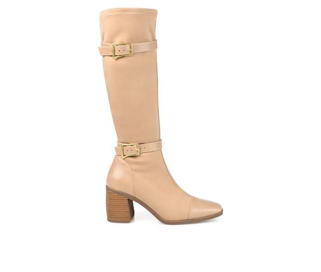 Women's Journee Collection Gaibree Extra Wide Calf Knee High Boots in Beige color