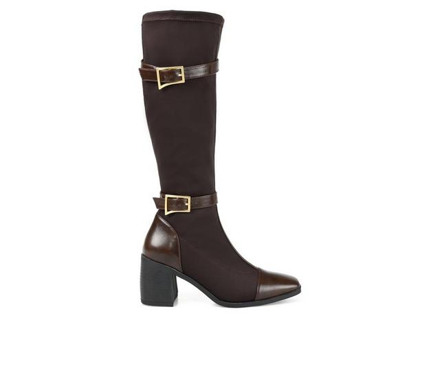 Women's Journee Collection Gaibree Extra Wide Calf Knee High Boots in Chocolate color