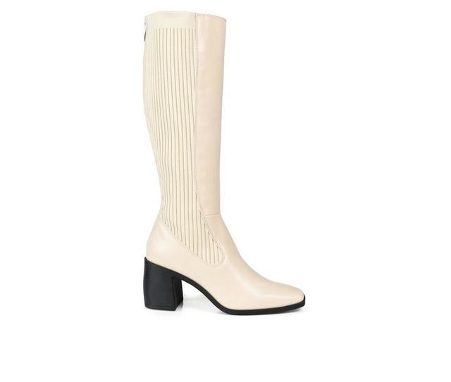 Women's Journee Collection Winny Wide Calf Knee High Boots in Bone color