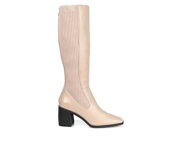 Women's Journee Collection Winny Wide Calf Knee High Boots in Taupe color