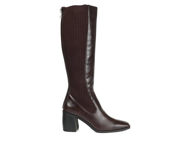 Women's Journee Collection Winny Wide Calf Knee High Boots in Brown color