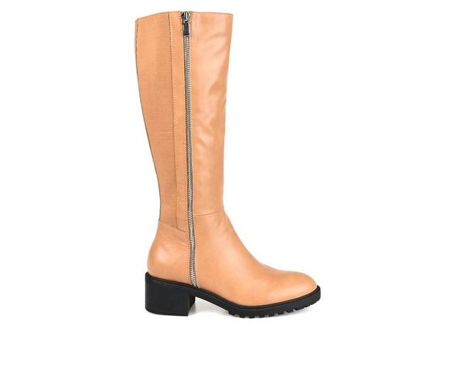 Women's Journee Collection Morgaan Wide Calf Knee High Boots in Tan color