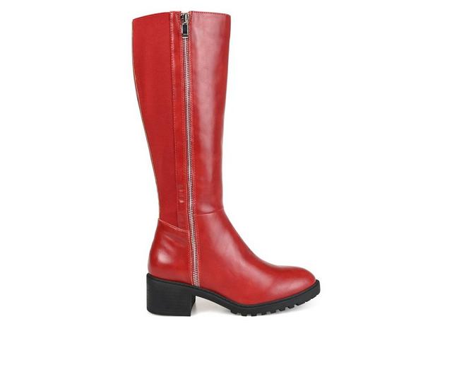 Women's Journee Collection Morgaan Wide Calf Knee High Boots in Red color