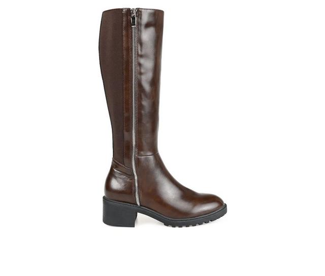 Women's Journee Collection Morgaan Wide Calf Knee High Boots in Chocolate color
