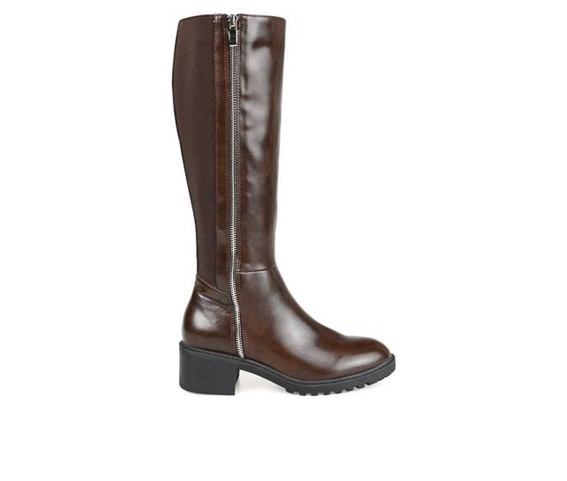 Women's Journee Collection Morgaan Extra Wide Calf Knee High Boots in Chocolate color