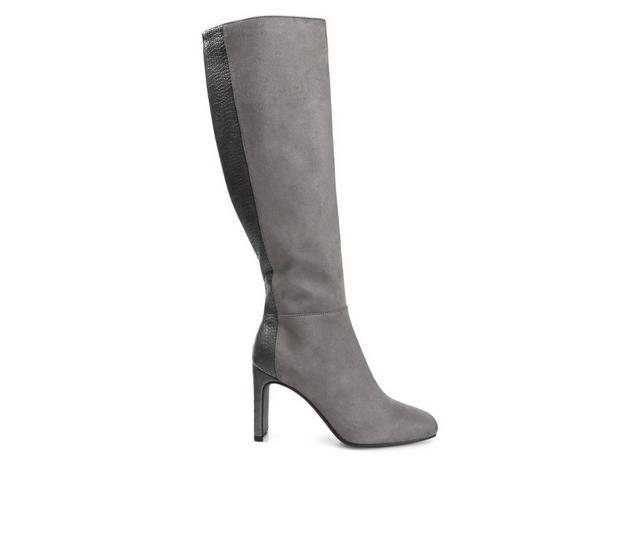 Women's Journee Collection Elisabeth Wide Calf Knee High Boots in Grey color