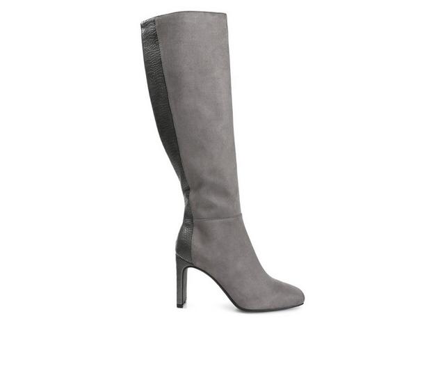 Women's Journee Collection Elisabeth Extra Wide Calf Knee High Boots in Grey color