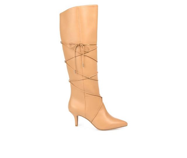 Women's Journee Collection Kaavia Wide Calf Knee High Boots in Tan color