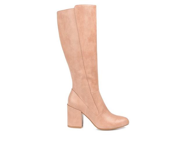 Women's Journee Collection Tavia Wide Calf Knee High Boots in Blush color