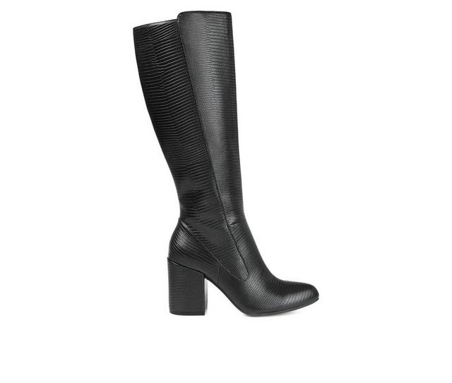 Women's Journee Collection Tavia Wide Calf Knee High Boots in Black color