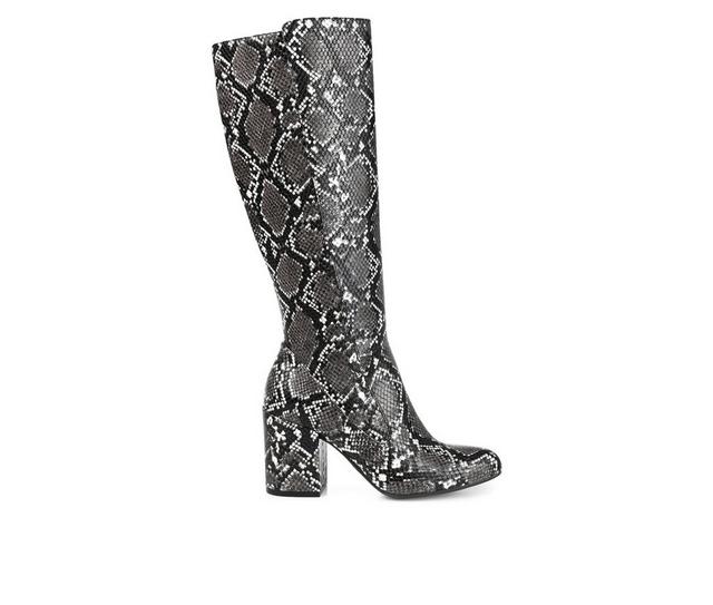 Women's Journee Collection Tavia Wide Calf Knee High Boots in Snake color