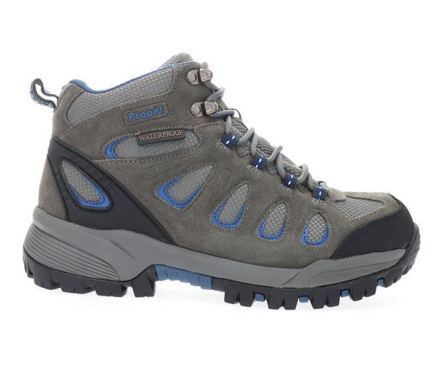 Men's Propet Ridge Walker Hiking Boots in Grey/Blue color
