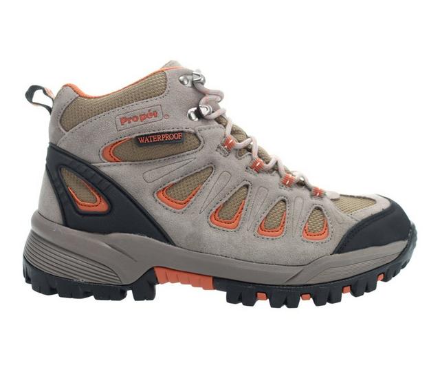 Men's Propet Ridge Walker Hiking Boots in Gunsmoke/Orange color