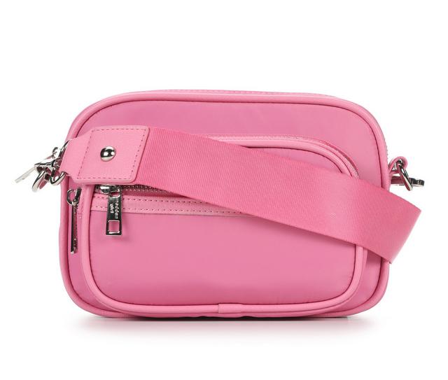 Madden Girl Nylon Camera Crossbody Handbag in Soft Berry color