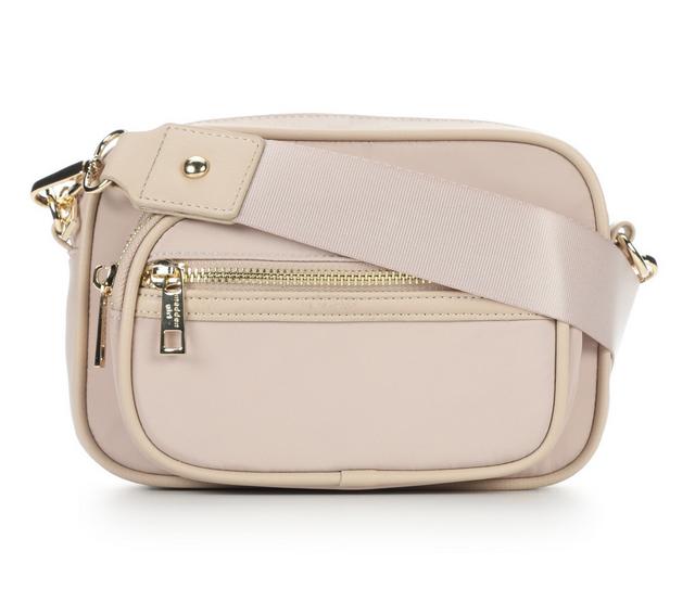 Madden Girl Nylon Camera Crossbody Handbag in Sand color