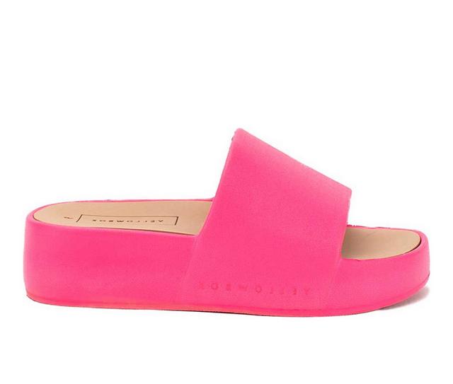 Women's Yellow Box Torrey Platform Sandals in Fuchsia color