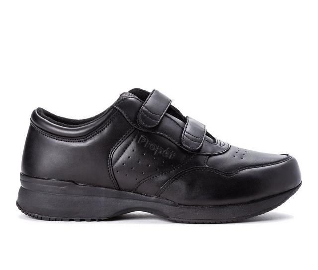 Men's Propet Life Walker Strap Sneakers in Black color