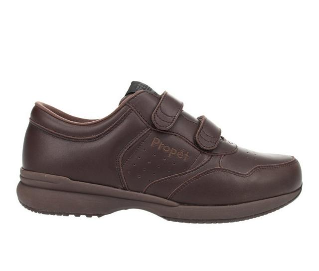 Men's Propet Life Walker Strap Sneakers in Brown color