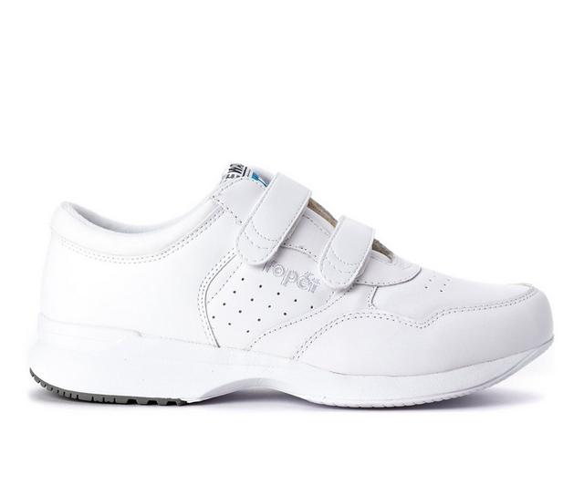 Men's Propet Life Walker Strap Sneakers in White color